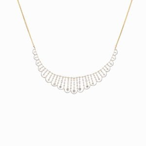 Tiesh Classic Necklace with Diamonds in 18kt Yellow Gold