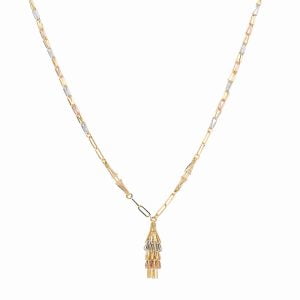 Tri-Colour Designer Necklace in exquisite 18kt gold