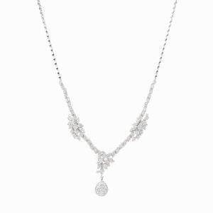 Tiesh Bedazzled Necklace with Diamonds in 18kt White Gold