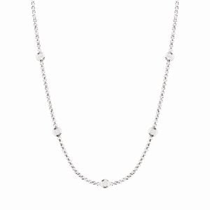 Tiesh Delicate Necklace with Diamonds in 18kt White Gold