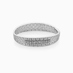 18kt White Gold Bangle with Diamonds