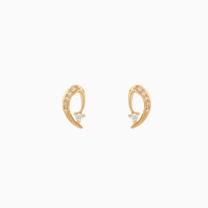 Tiesh Artisan Designer Earrings Made of Pure 22kt Gold Set with American Diamonds