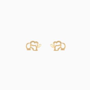 Tiesh Elephant Stud Earrings Made of 22kt Gold