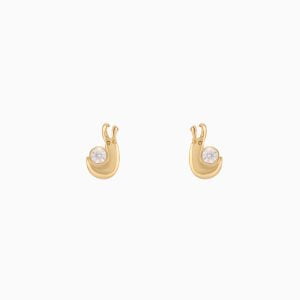 Tiesh Designer 22kt Gold Stud Earrings with American Diamonds