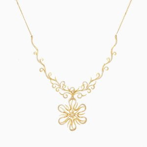 Tiesh 22kt Gold Detachable Necklace with American Diamonds