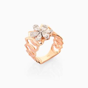 18kt Rose Gold Ring with Diamonds