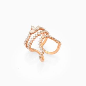 18kt Rose Gold Ring with Diamonds
