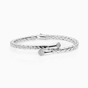 18kt White Gold Bangle with Diamonds