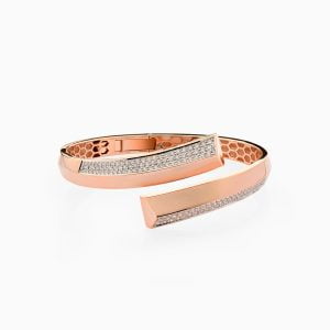 18kt Rose Gold Bangle with Diamonds