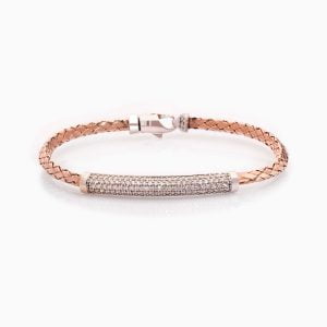 18kt Rose Gold and White Gold Bangle with Diamonds