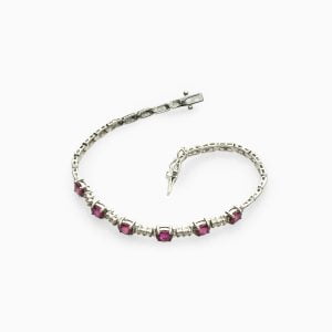 18kt White Gold Bracelet with Rubies and Diamonds