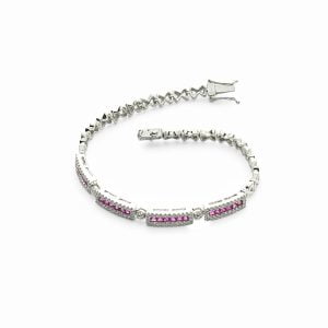 18kt White Gold Bracelet with Rubies and Diamonds