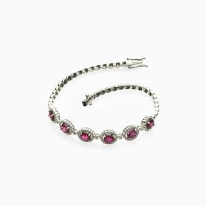 18kt White Gold Bracelet with Rubies and Diamonds
