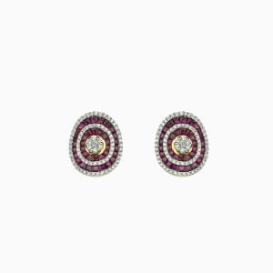18kt Yellow Gold Earrings with Rubies and Diamonds