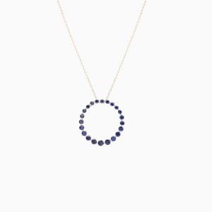 White Gold Pendant with Blue Sapphire