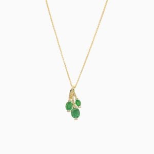 18kt Yellow Gold Pendant With Emerald and Diamonds