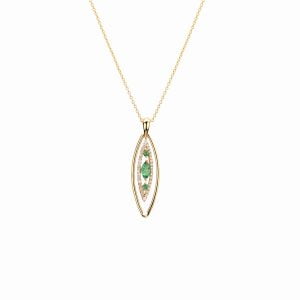 18kt Rose Gold Pendant With Emerald and Diamonds