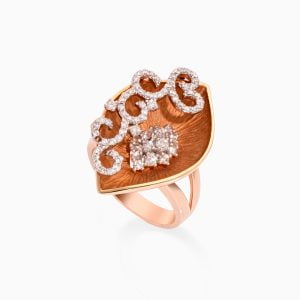 18kt Rose Gold Ring with Diamonds