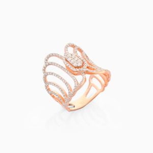 18kt Rose Gold Ring with Diamonds