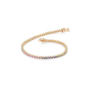18KT ROSEGOLD BRACELET WITH MULTI COLORED SAPPHIRES