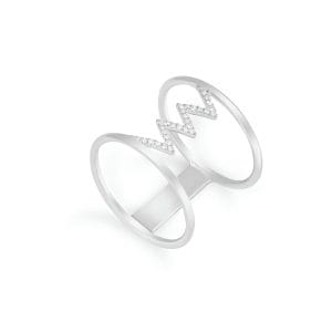 14kt White Gold Ring With Diamonds