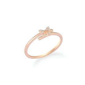 14kt Rose Gold Ring With Diamonds
