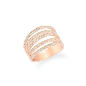 14kt Rose Gold Ring With Diamonds