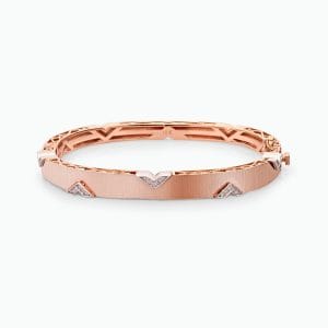 18kt Rose Gold Bangle With Diamonds